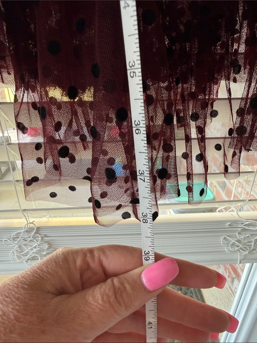 Maroon lined lace skirt
